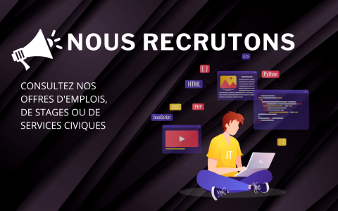 Black Minimalist We’re Hiring Poster